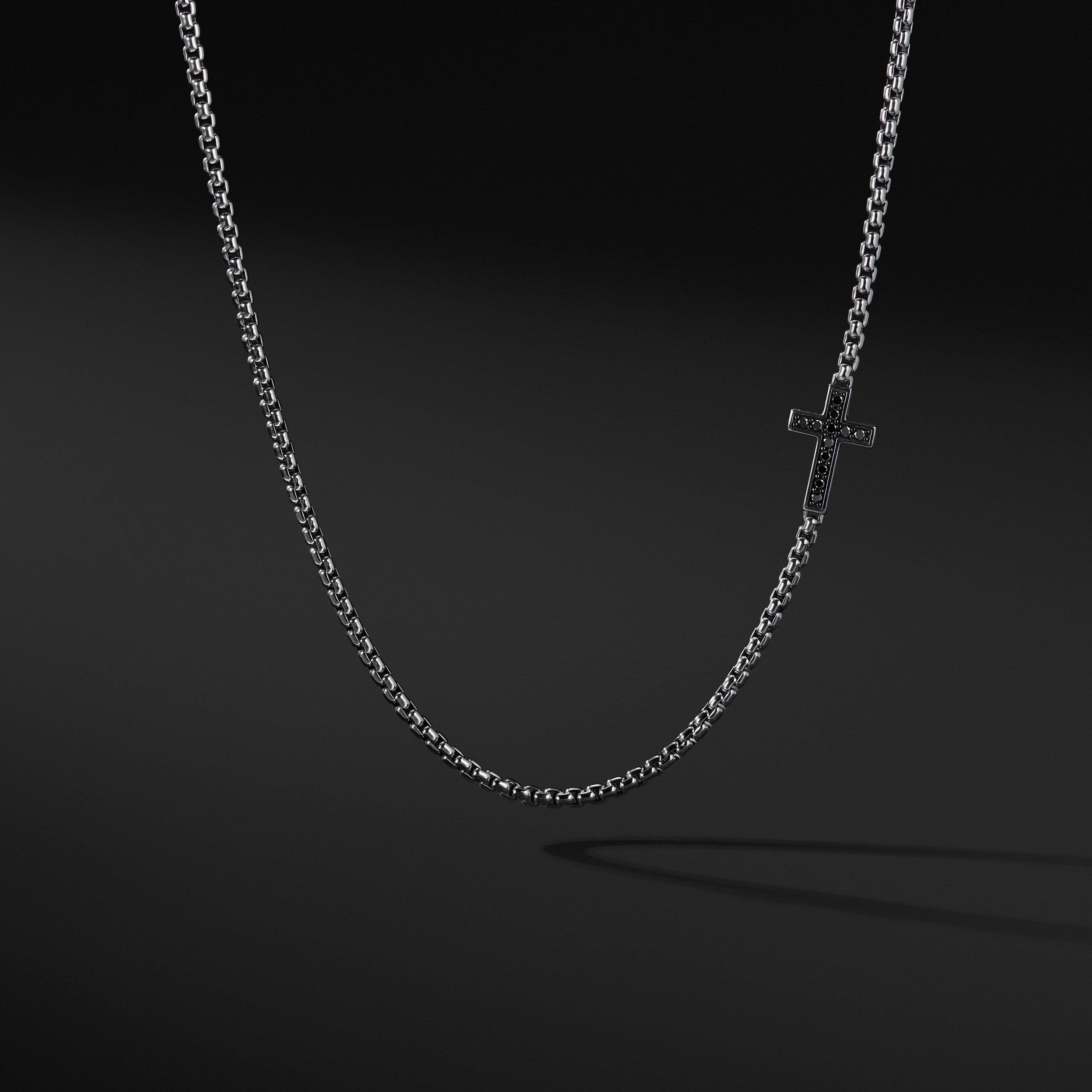 Streamline® Cross Station Necklace with Pavé Black Diamonds
