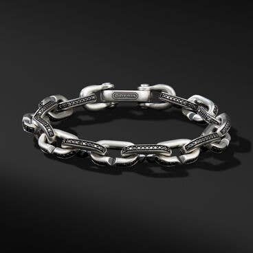 Chain Links Bracelet with Pavé Black Diamonds