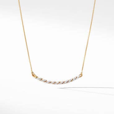 Petite Pavé Station Necklace in 18K Yellow Gold with Diamonds
