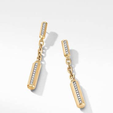 Lexington Chain Drop Earrings in 18K Yellow Gold with Pavé Diamonds