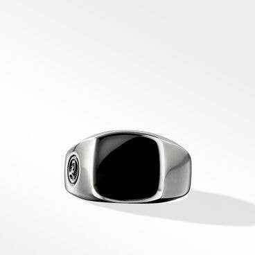 Exotic Stone Signet Ring in Sterling Silver with Black Onyx