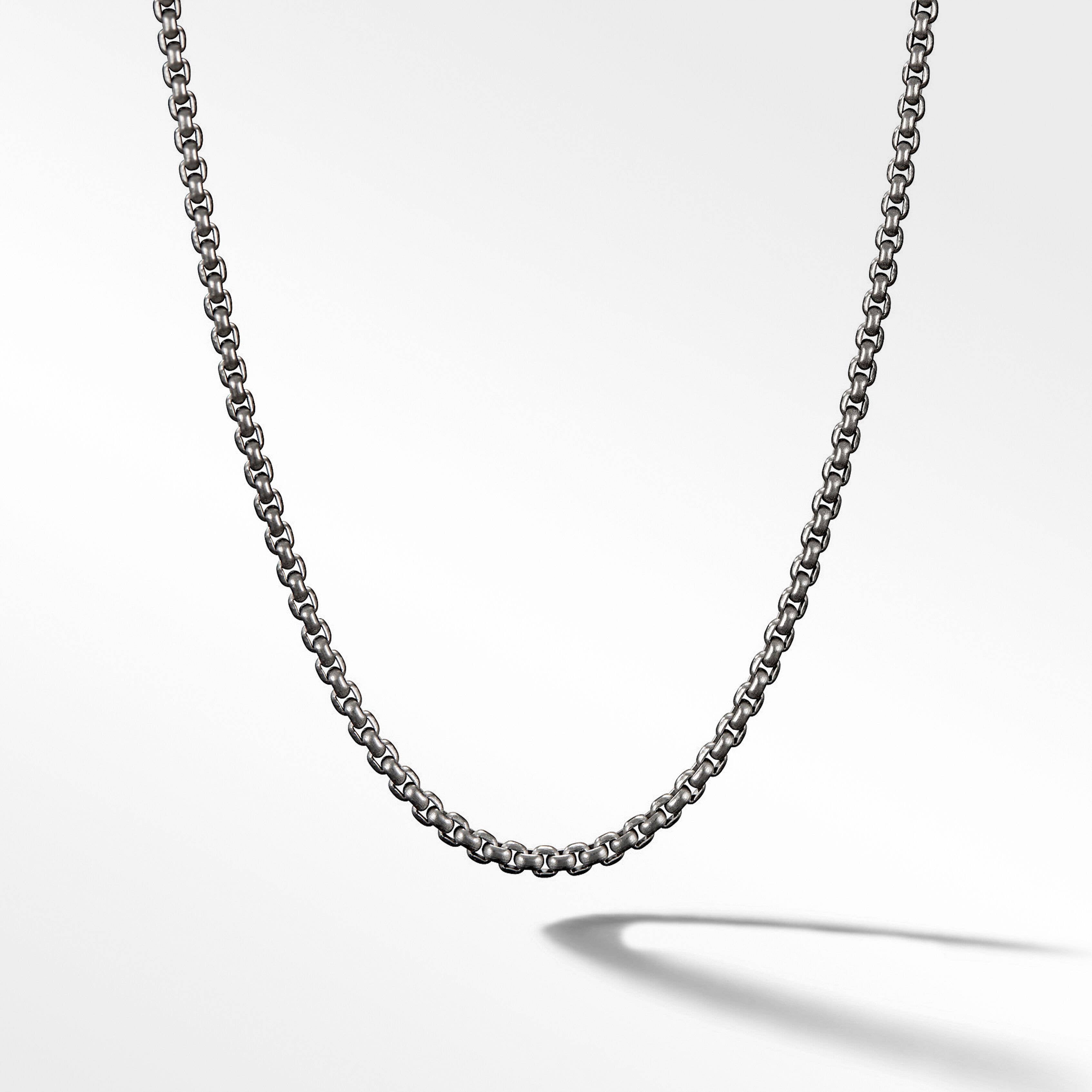 Box Chain Necklace in Grey Titanium, 2.7mm
