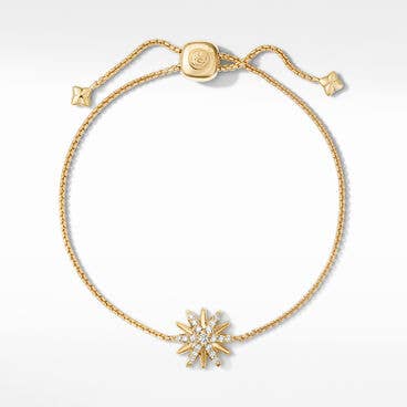 Starburst Station Chain Bracelet in 18K Yellow Gold with Pavé Diamonds