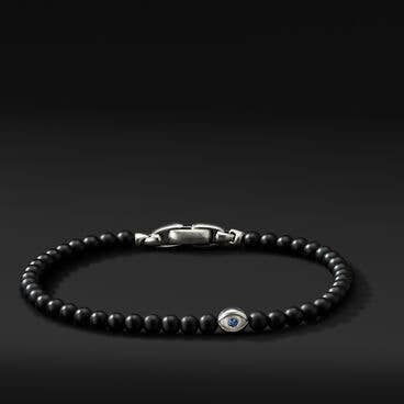 Spiritual Beads Evil Eye Bracelet with Black Onyx and Sapphire