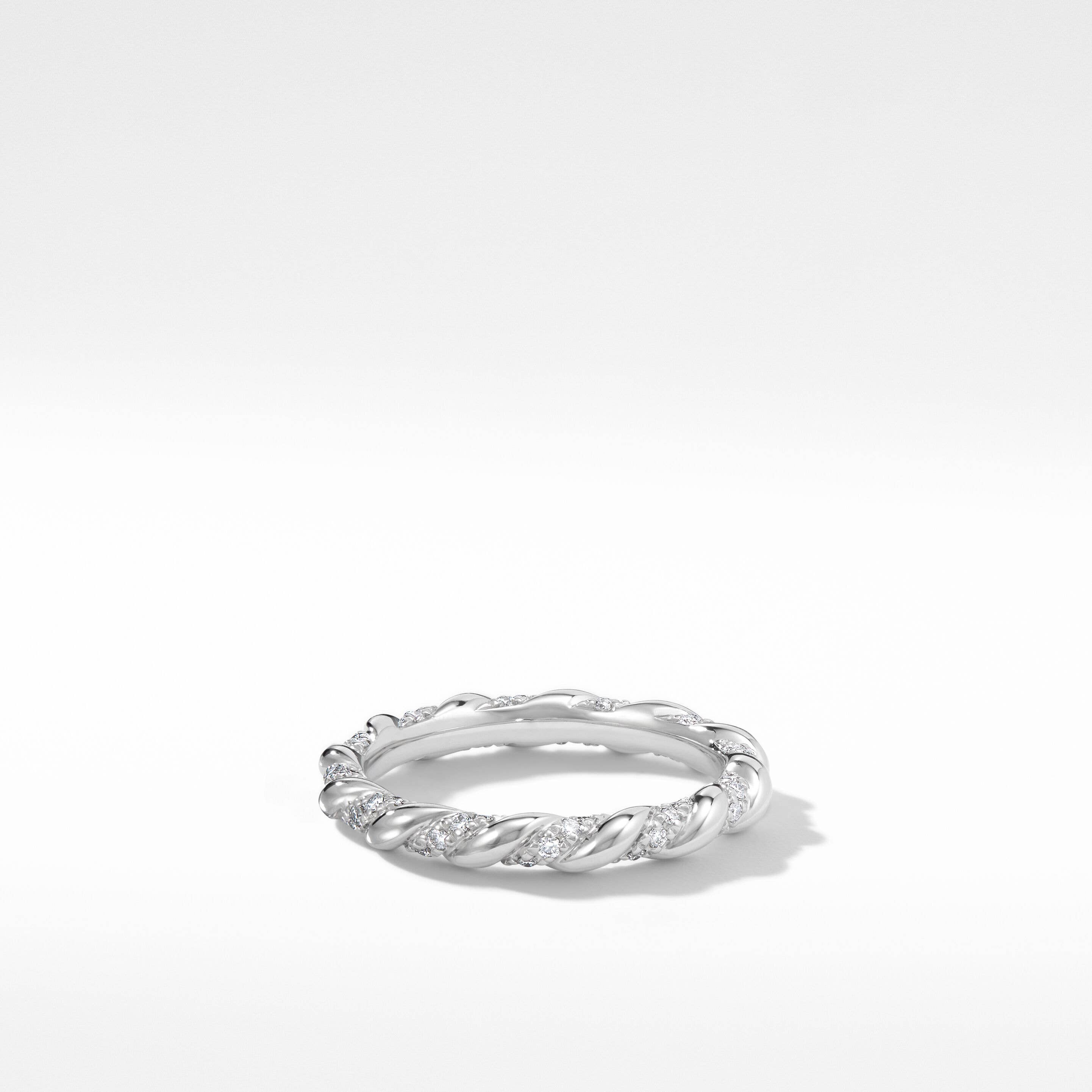 DY Unity Band Ring in Platinum with Pavé Diamonds