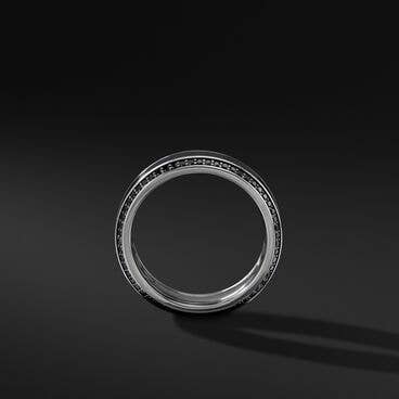 Beveled Band Ring with Black Titanium and Pavé Black Diamonds