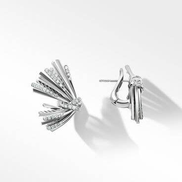 Angelika™ Flair Earrings in Sterling Silver with Pavé Diamonds