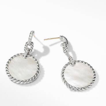 DY Elements® Convertible Drop Earrings in Sterling Silver with Mother of Pearl and Pavé Diamonds