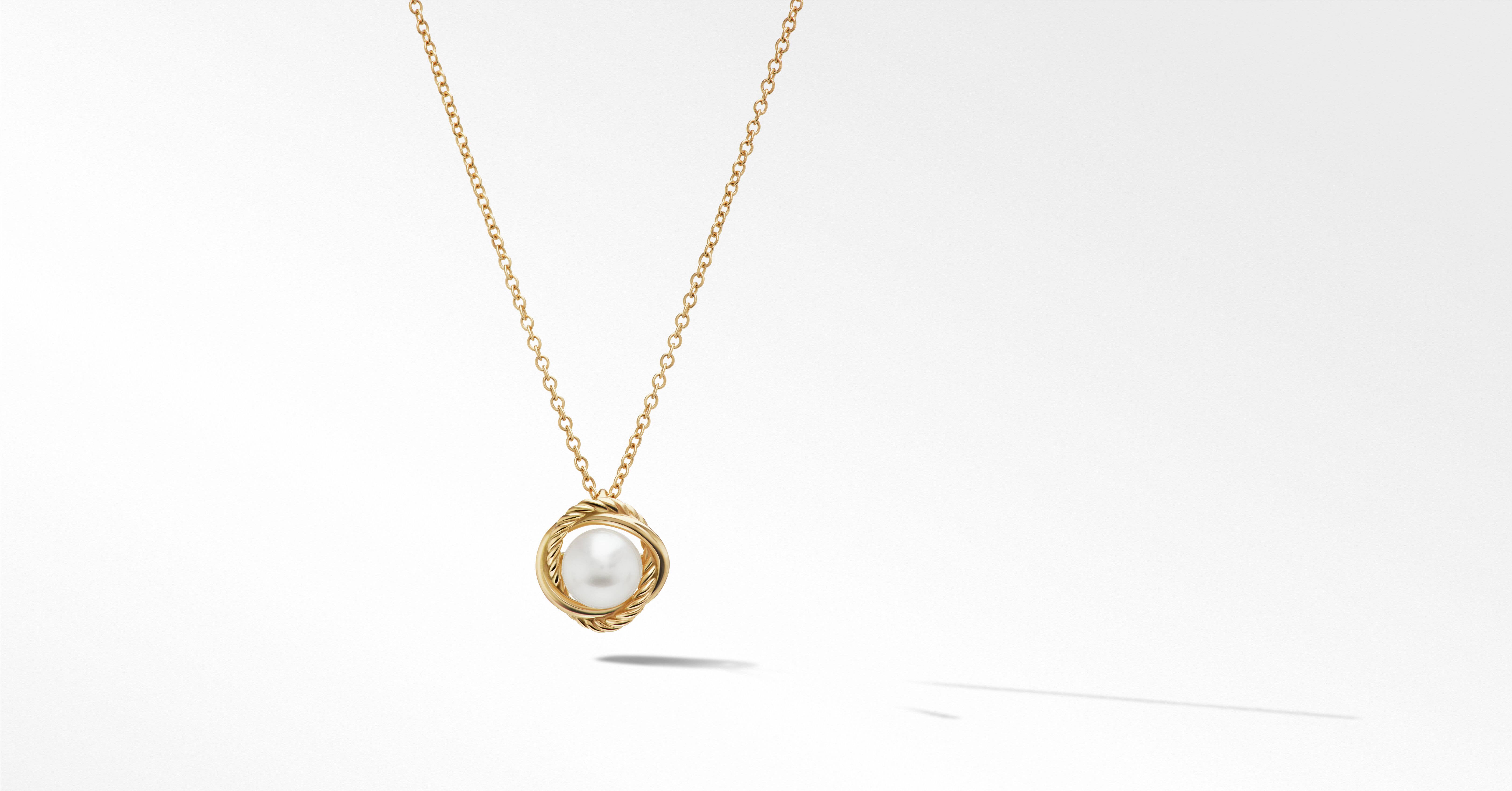 A Initial Charm Necklace in 18K White Gold with Pavé Diamonds 