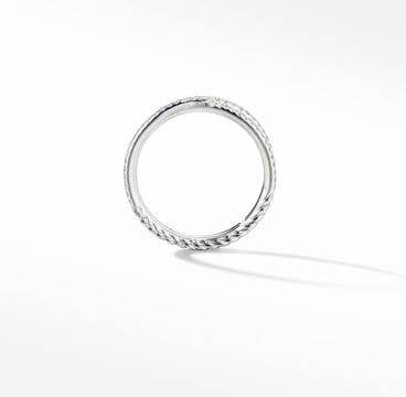 DY Crossover® Micro Pavé Band Ring in Platinum with Diamonds