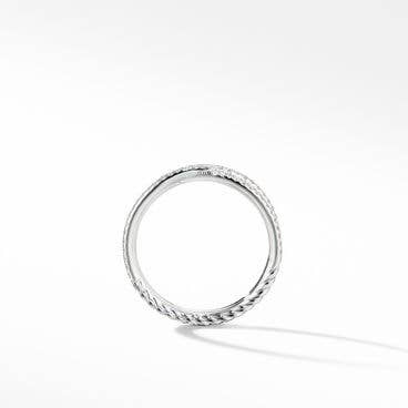 DY Crossover Micro Pavé Band Ring in Platinum, 3.14mm
