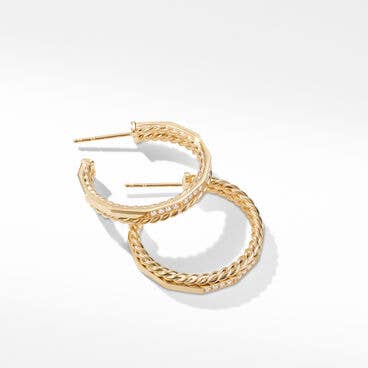 Stax Hoop Earrings in 18K Yellow Gold with Pavé Diamonds