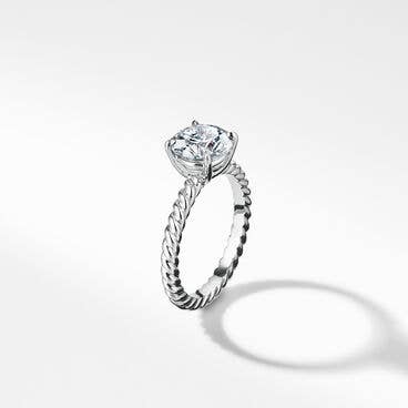 DY Unity Cable Solitaire Engagement Ring in Platinum, Round