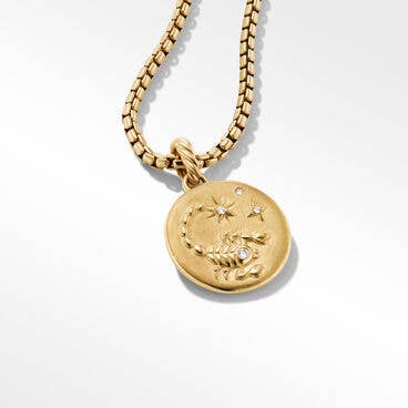 Scorpio Amulet in 18K Yellow Gold with Diamonds