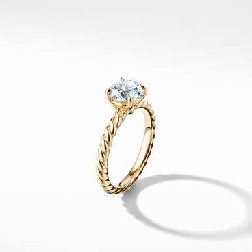 DY Cable Engagement Ring in 18K Yellow Gold, Round 