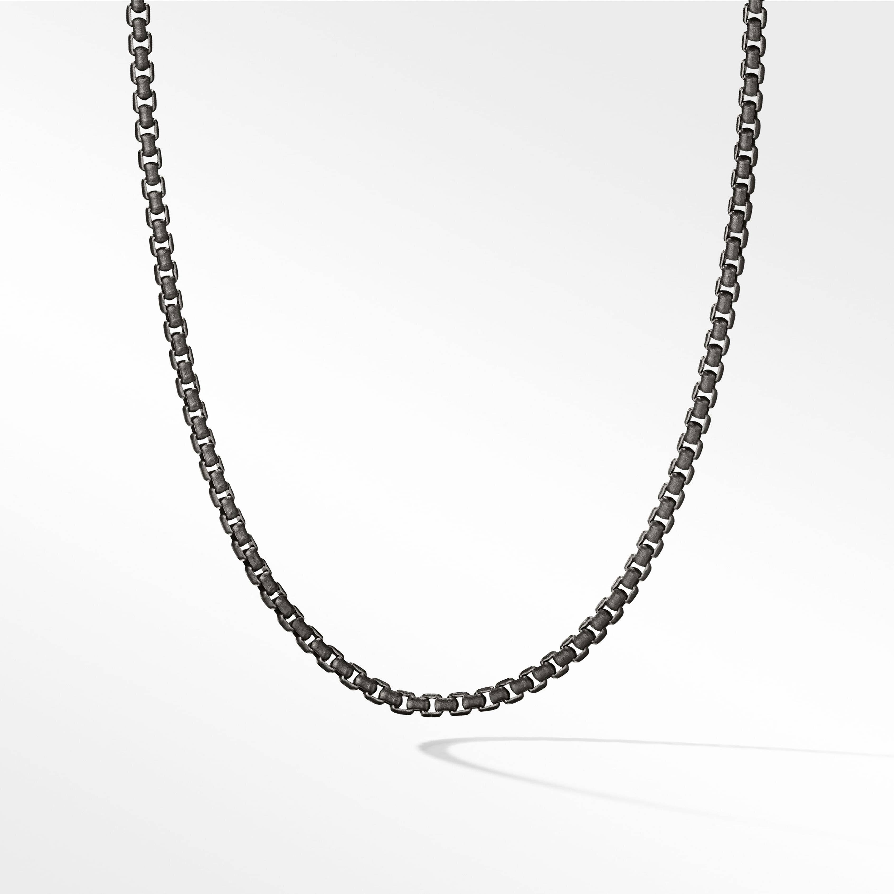 Box Chain Necklace with Darkened Silver