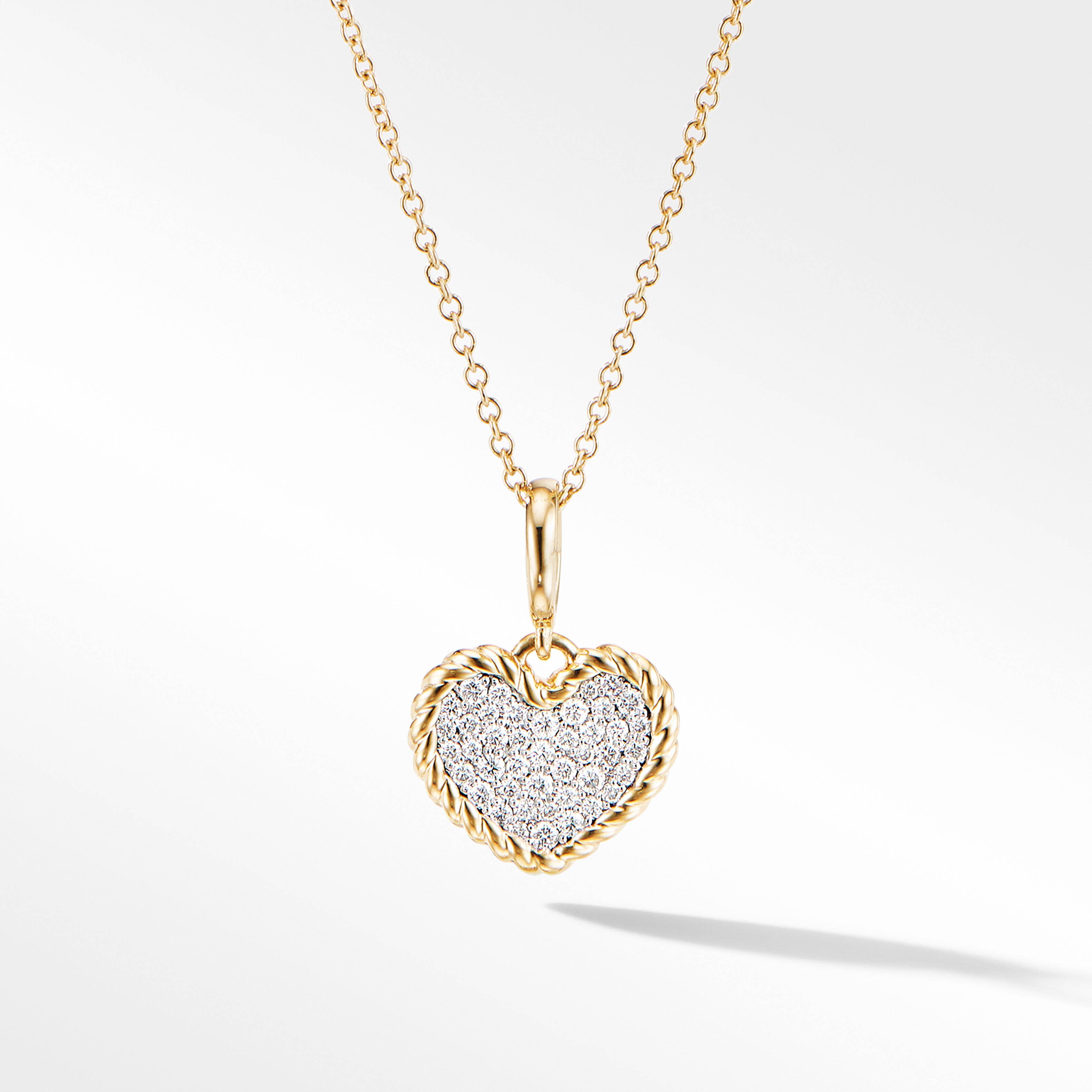 Cable Collectibles Pave Plate Heart Necklace In 18k Yellow Gold With Diamonds David Yurman Cable Collectibles Pave Plate Heart Necklace In 18k Yellow Gold With Diamonds David Yurman