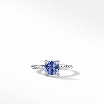 Chatelaine Ring in 18K White Gold with Diamonds, 7mm