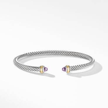 Cable Classics Bracelet in Sterling Silver with Amethyst and 18K Yellow Gold
