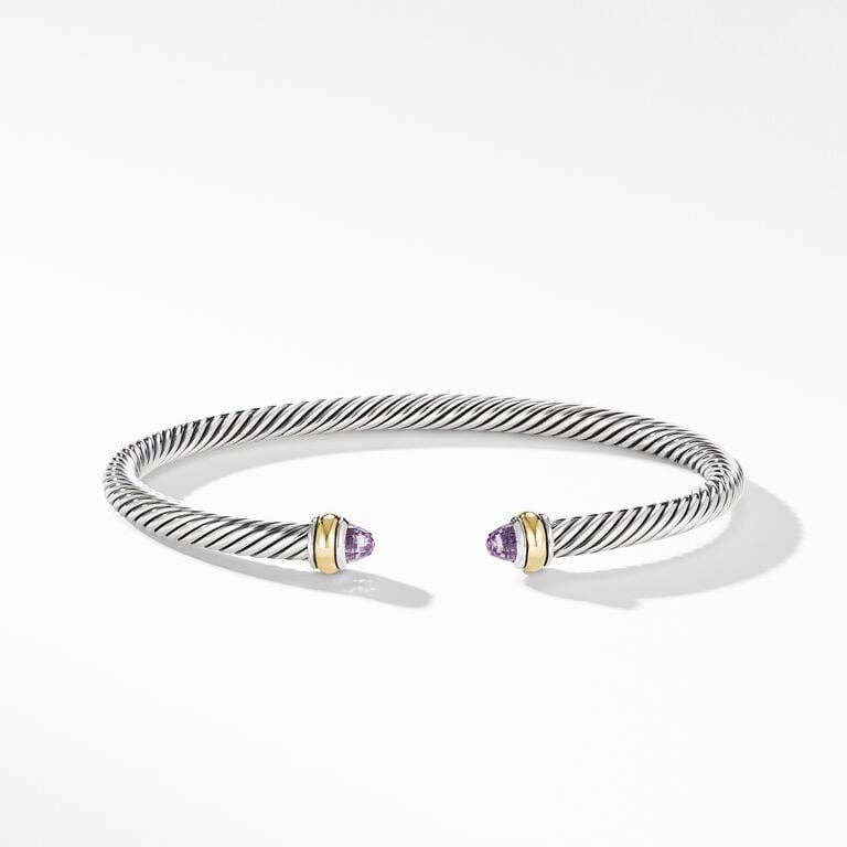David Yurman | Cable Classics Color Bracelet with Amethyst and 18K Yellow Gold