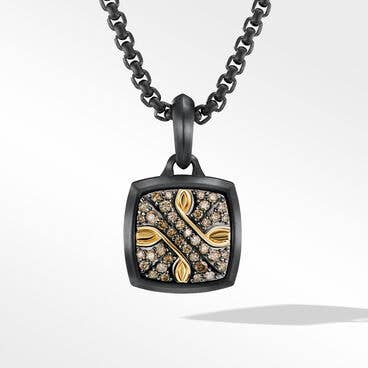 Armory® Amulet in Black Titanium with 18K Yellow Gold and Pavé Cognac Diamonds