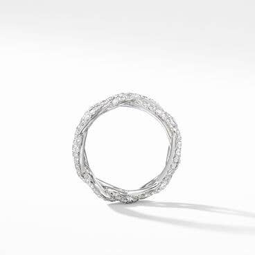 DY Wisteria® Band Ring in Platinum with Pavé Diamonds