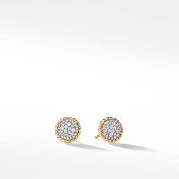 Petite Pavé Stud Earrings in 18K Yellow Gold with Diamonds
