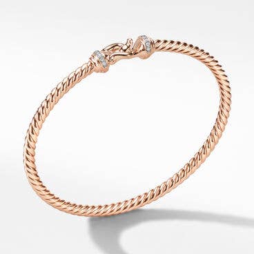 Buckle Bracelet in 18K Rose Gold with Pavé Diamonds