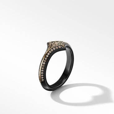 Armory Stack Ring in Black Titianium with 18K Yellow Gold, 10.8mm