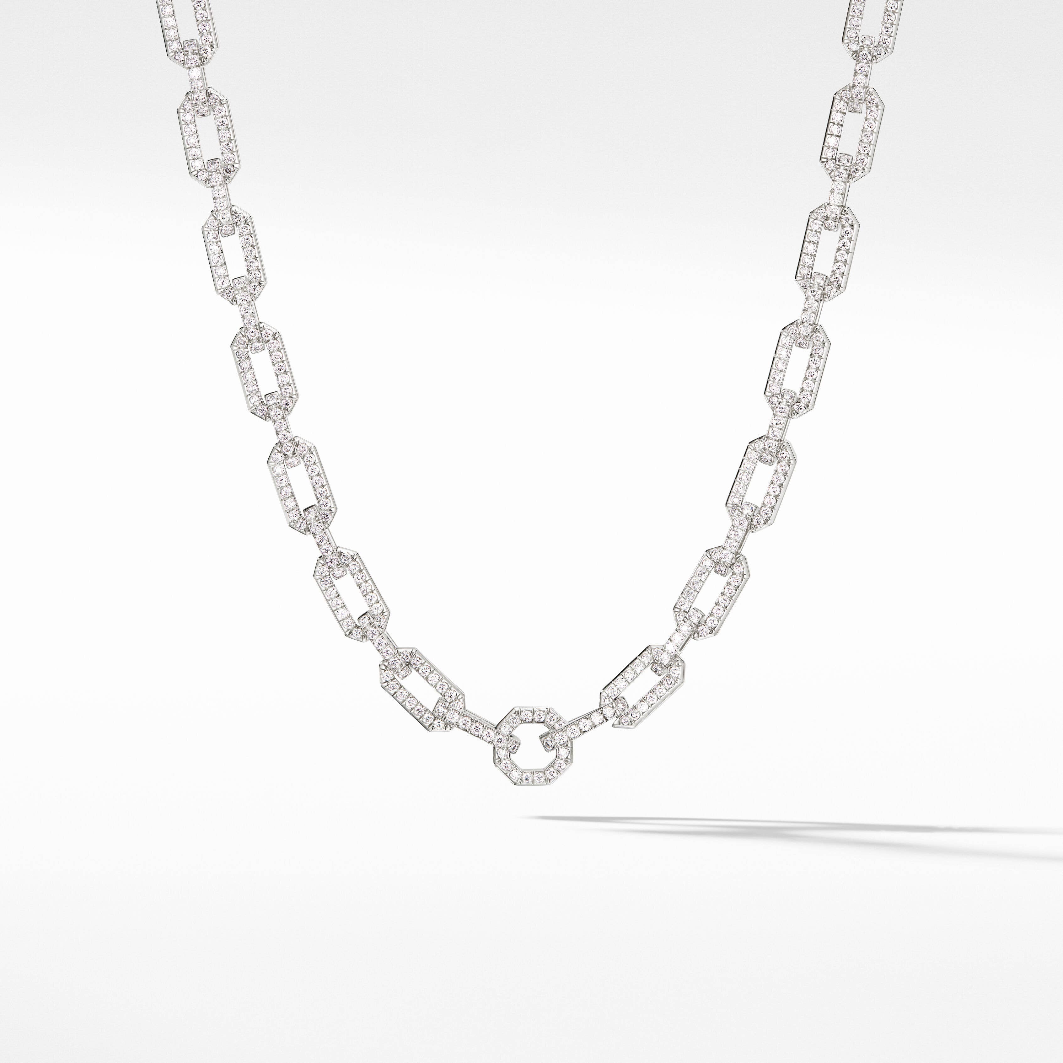 Pavé Chain Necklace in 18K White Gold with Diamonds
