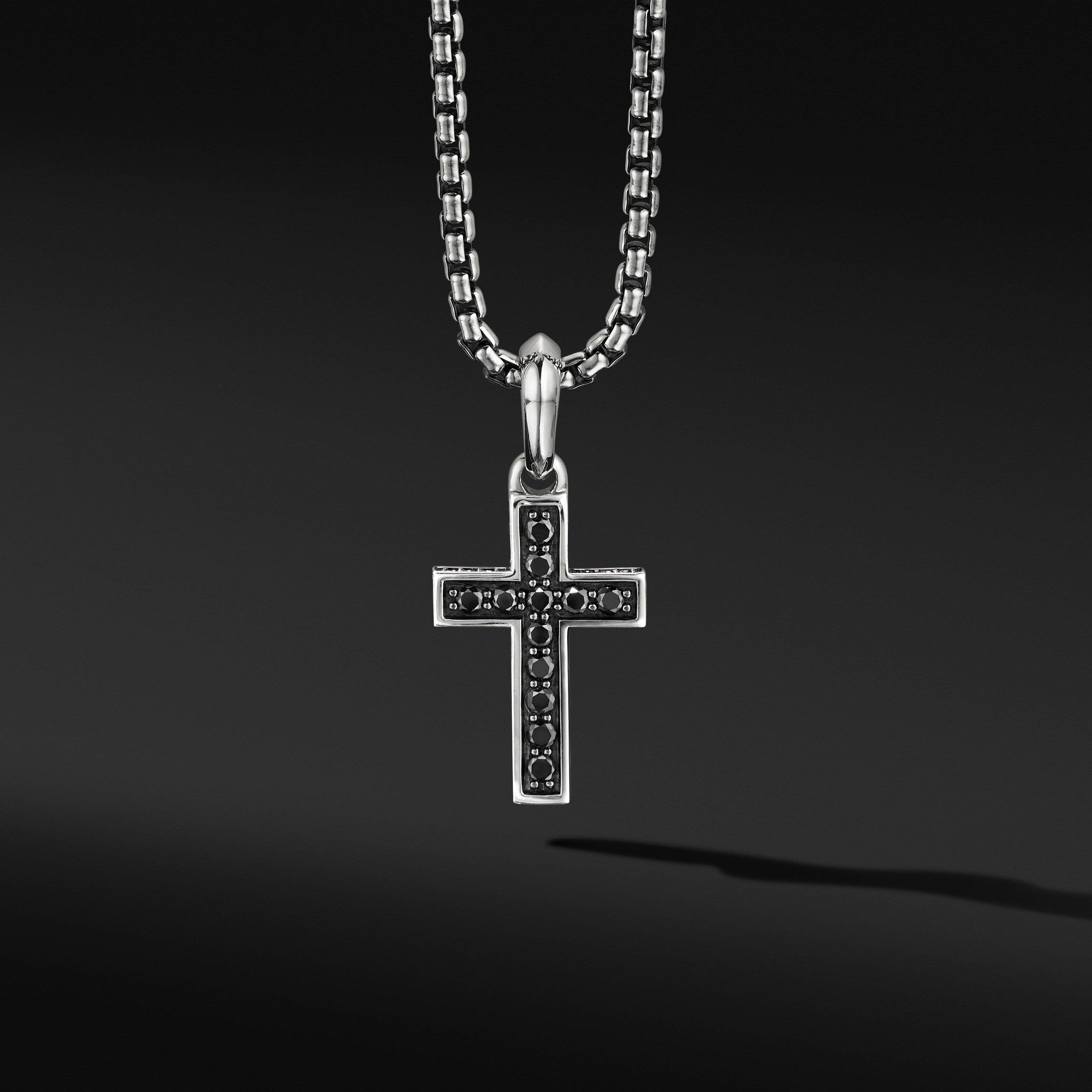 Streamline® Cross Pendant with Pavé Black Diamonds