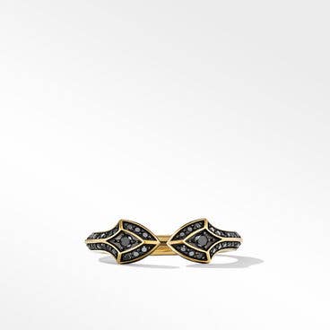 Armory® Bypass Band Ring in 18K Yellow Gold with Pavé Black Diamonds