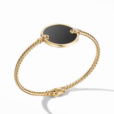 DY Elements® Bracelet in 18K Yellow Gold with Black Onyx and Pavé Diamonds