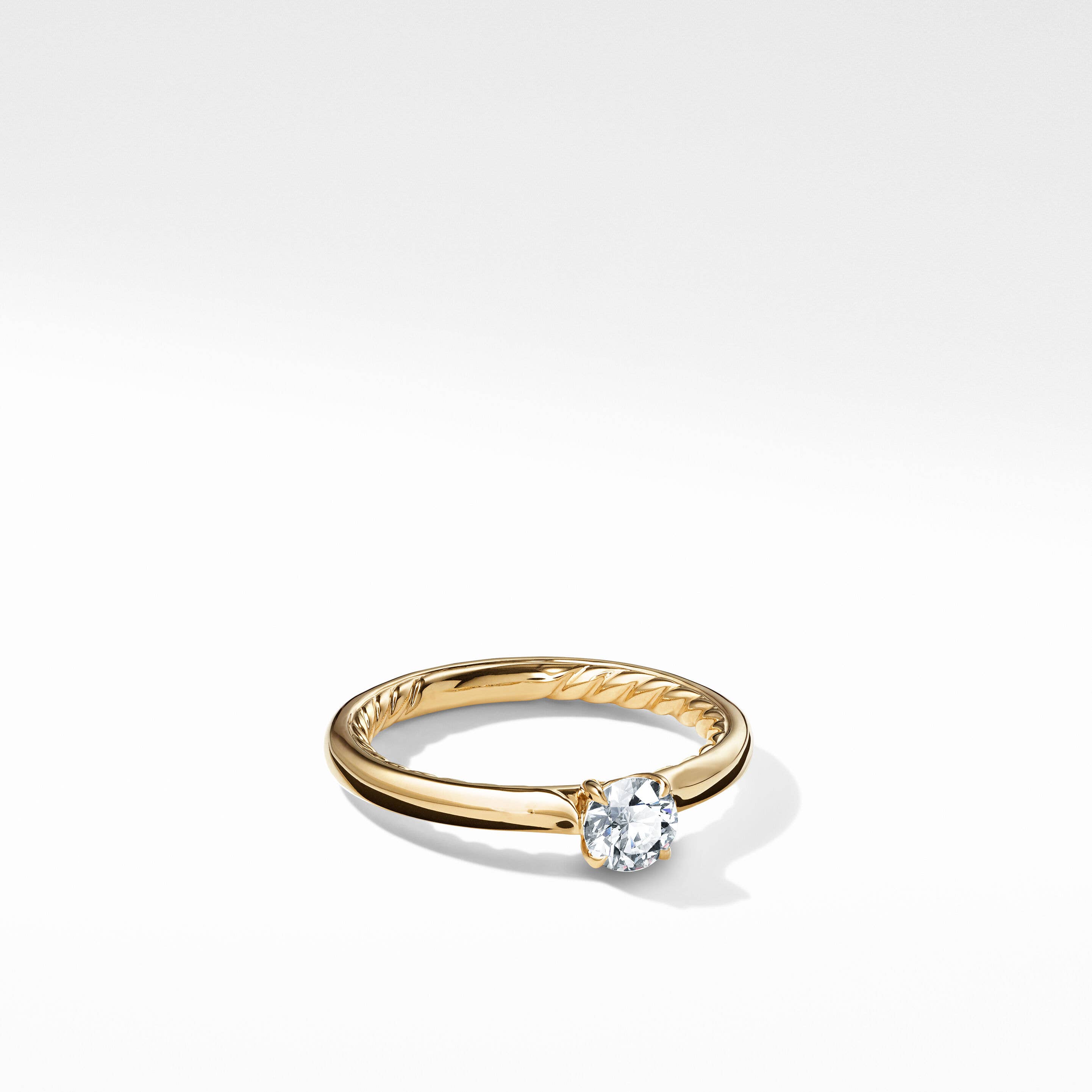 DY Eden Petite Engagement Ring in 18K Yellow Gold, Round