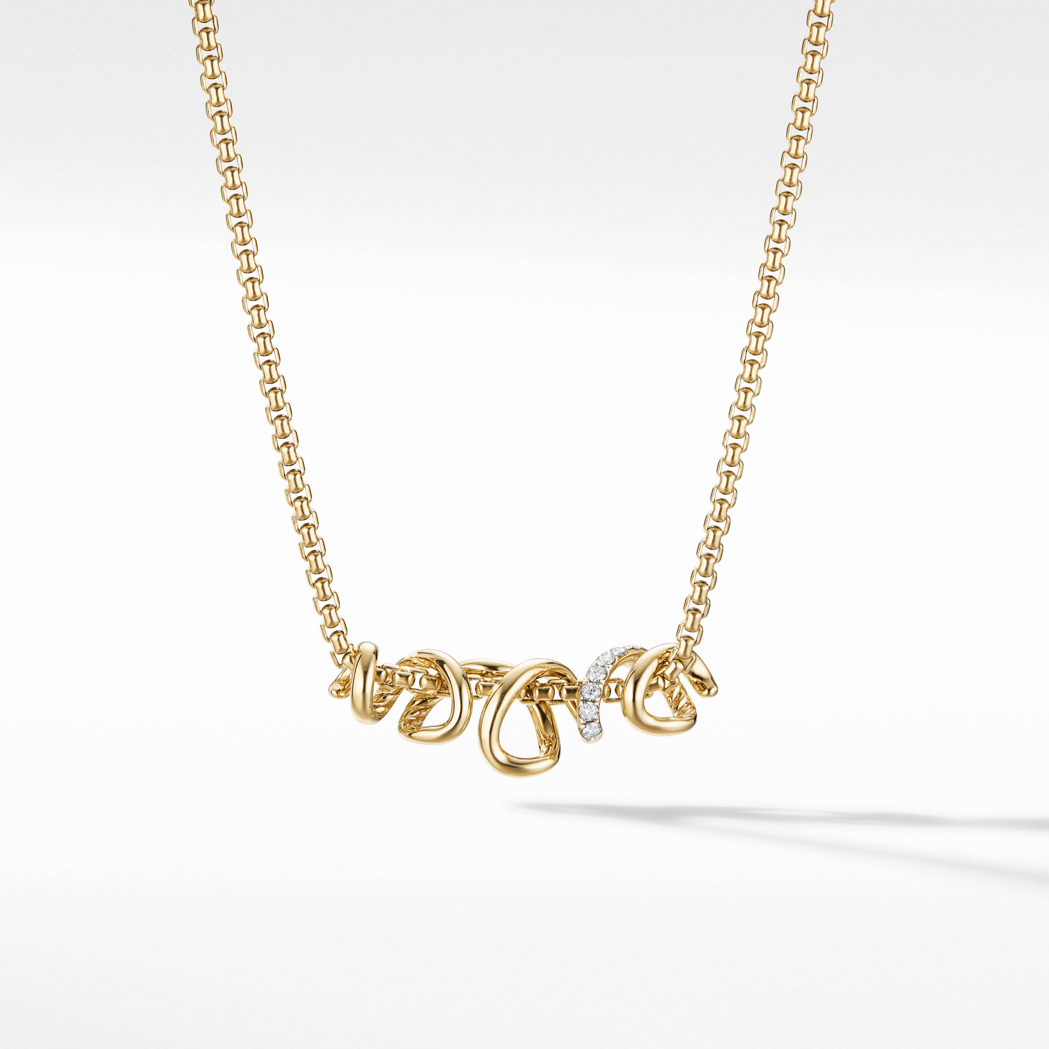 Helena Element Amulet in 18K Yellow Gold with Pavé Diamonds