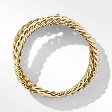 Sculpted Cable Triple Wrap Bracelet in 18K Yellow Gold