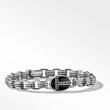 Cairo Chain Link Bracelet with Black Onyx and Pavé Black Diamonds