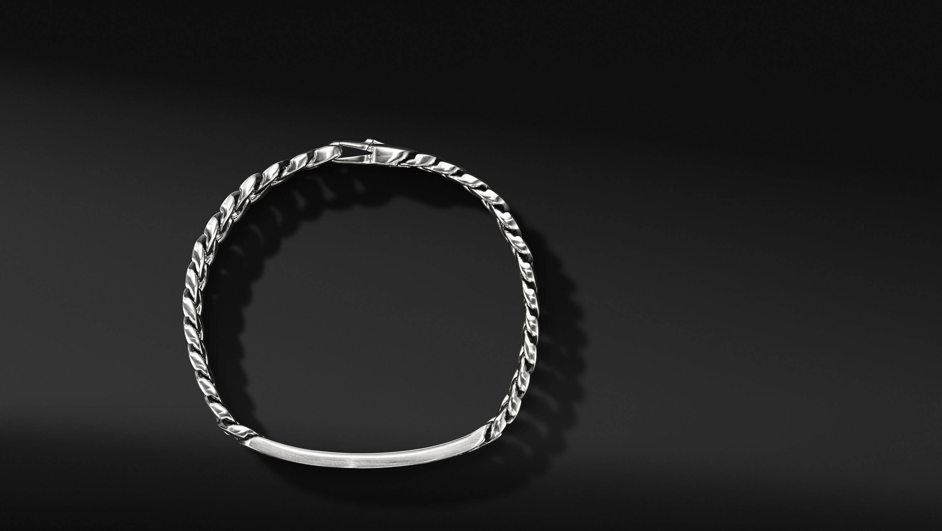 David Yurman Curb Chain Id Bracelet With Pavé Black Diamonds Big