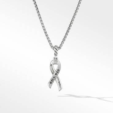 Cable Collectibles® Ribbon Necklace in Sterling Silver with Pavé Pink Sapphires