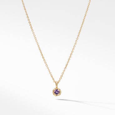 Cable Collectibles® Kids Birthstone Necklace in 18K Yellow Gold with Amethyst