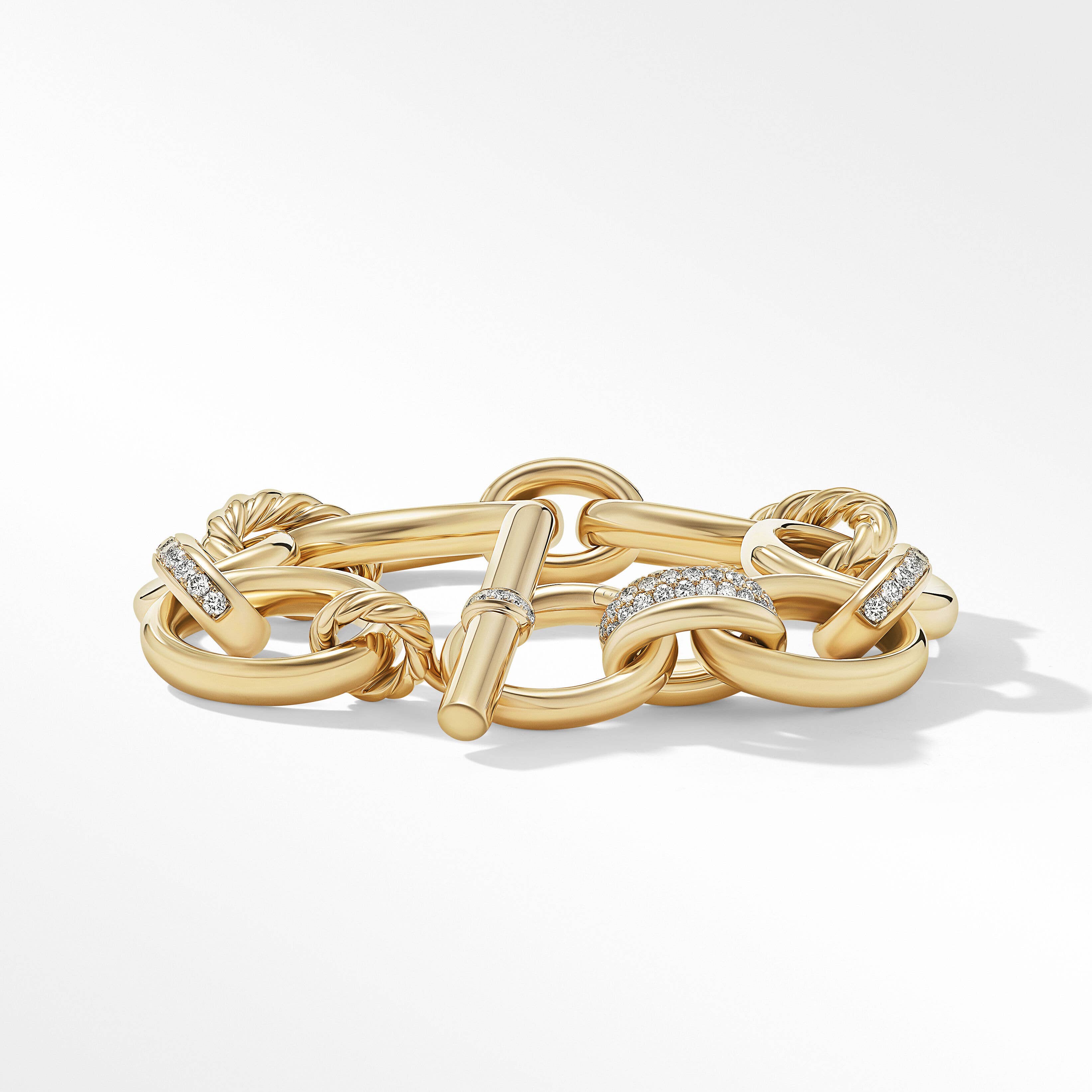 DY Mercer™ Chain Bracelet in 18K Yellow Gold with Pavé Diamonds