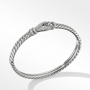 Thoroughbred Loop Bracelet in Sterling Silver with Pavé Diamonds