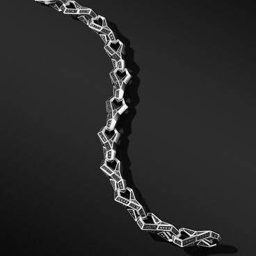 Faceted Link Bracelet with Pavé Black Diamonds
