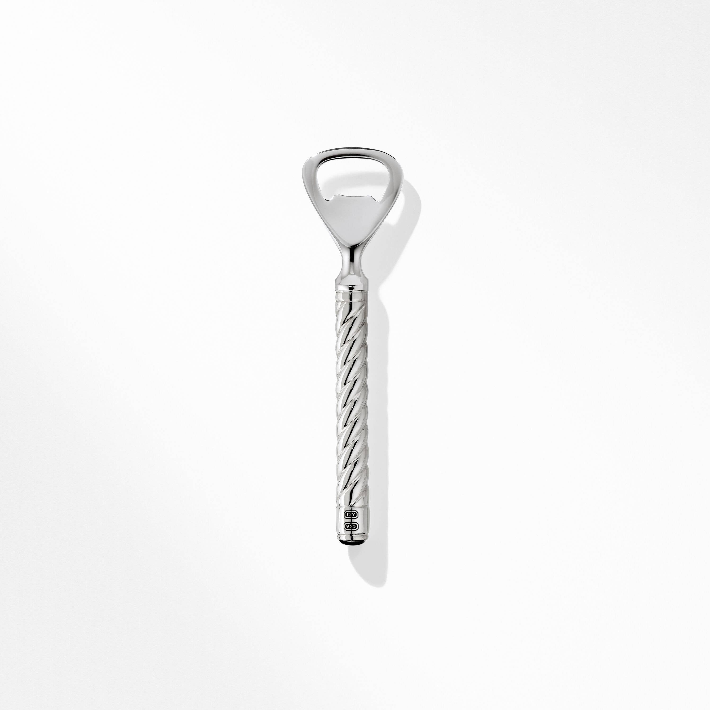 Cable Bottle Opener in Sterling Silver with Stainless Steel