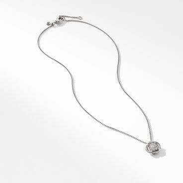 Infinity Pendant Necklace in Sterling Silver with Pavé Diamonds