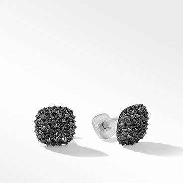 Streamline® Cufflinks in 18K White Gold with Reverse Set Pavé Black Diamonds