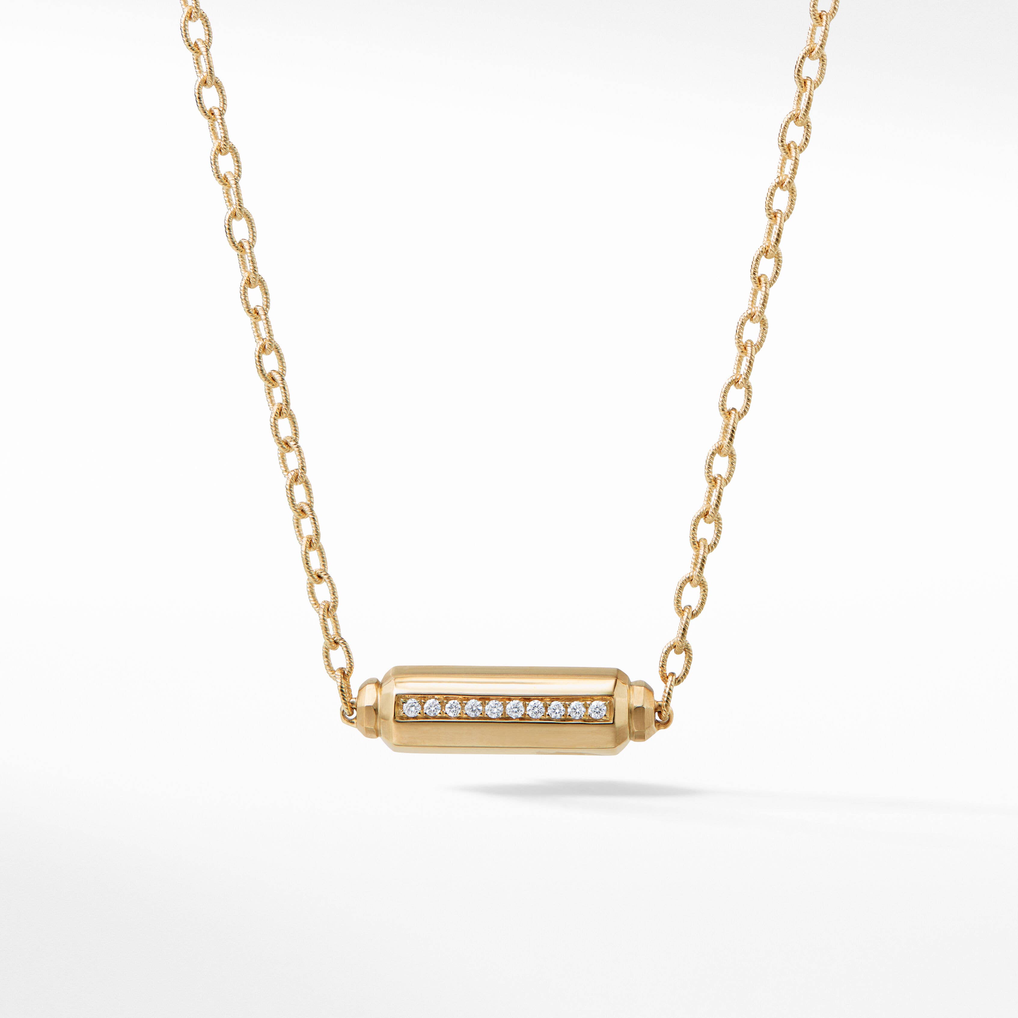 Lexington Single Station Necklace in 18K Yellow Gold with Pavé Diamonds