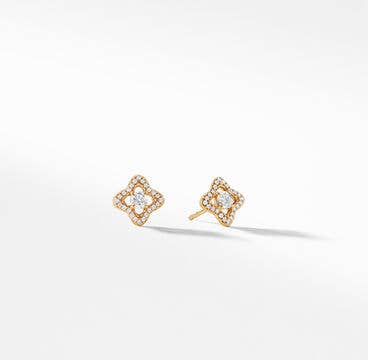 Venetian Quatrefoil® Stud Earrings in 18K Yellow Gold with Diamonds