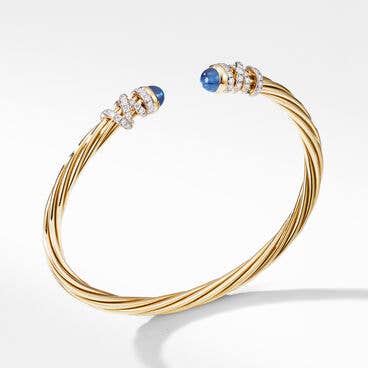 Helena Color Bracelet in 18K Yellow Gold with Blue Sapphires and Pavé Diamonds