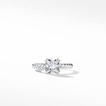 DY Unity Cable Solitaire Engagement Ring in Platinum, Cushion